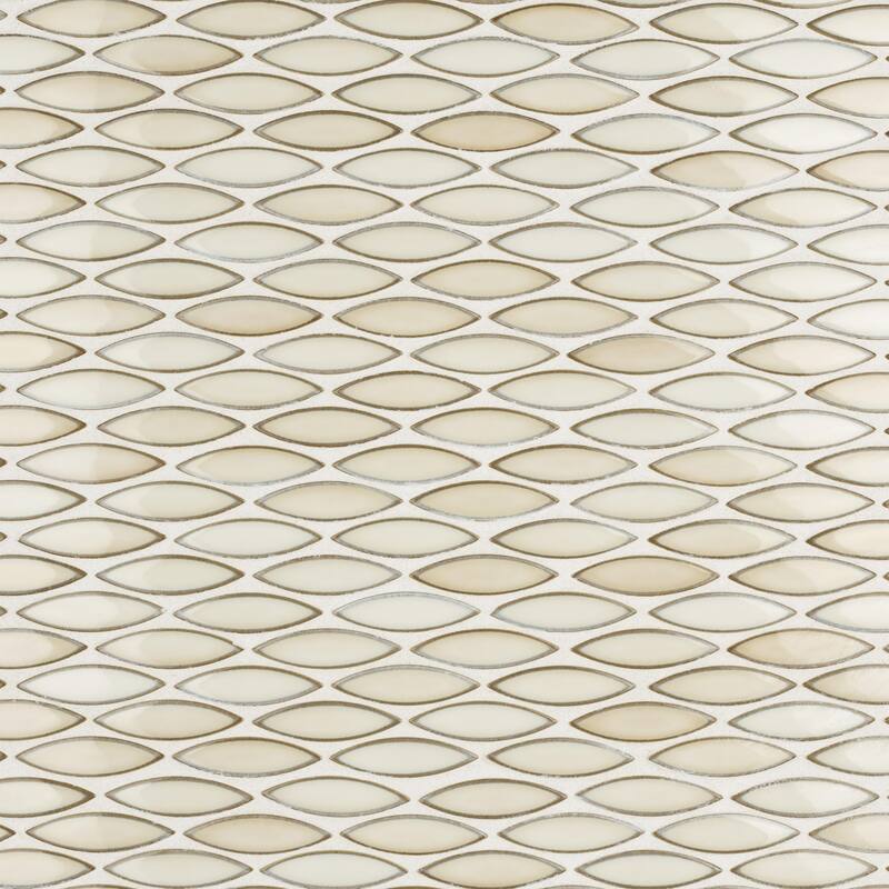 Merola Tile Pescado Glossy Crema 12" x 12-1/2" Porcelain Floor and Wall Tile
