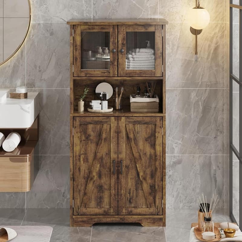 Bathroom Cabinet, Storage Cabinet with Adjustable Shelves