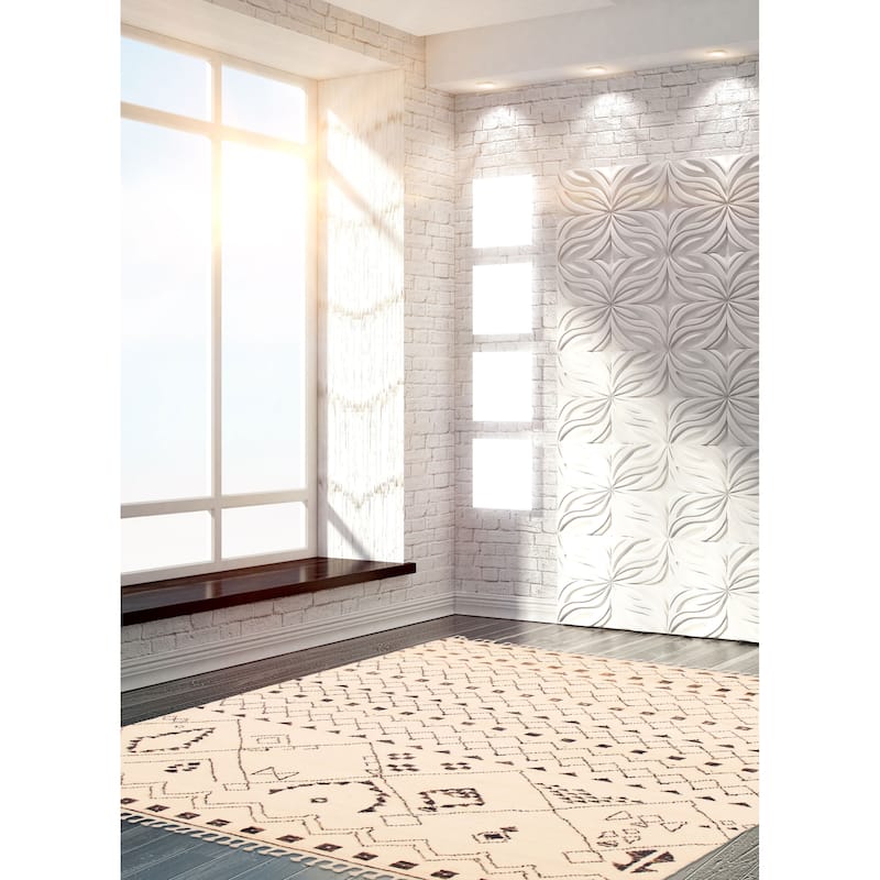 ECARPETGALLERY Hand-knotted Pak Finest Marrakesh Cream Wool Rug - 8'1 x 10'8
