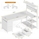preview thumbnail 51 of 72, L Shaped Computer Desk 5 fabric Drawers Gaming Desk Storage Shelf