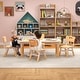 preview thumbnail 7 of 31, Gymax Kids Height Adjustable Table and 4 Chairs Set with Graffiti