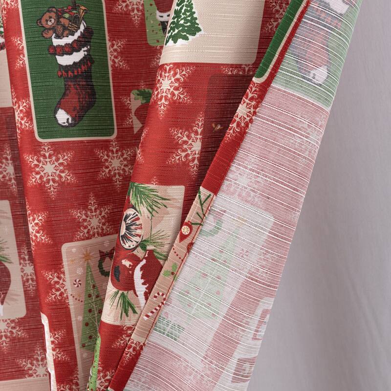 Vintage Patch Christmas Holiday Kitchen Curtain Set