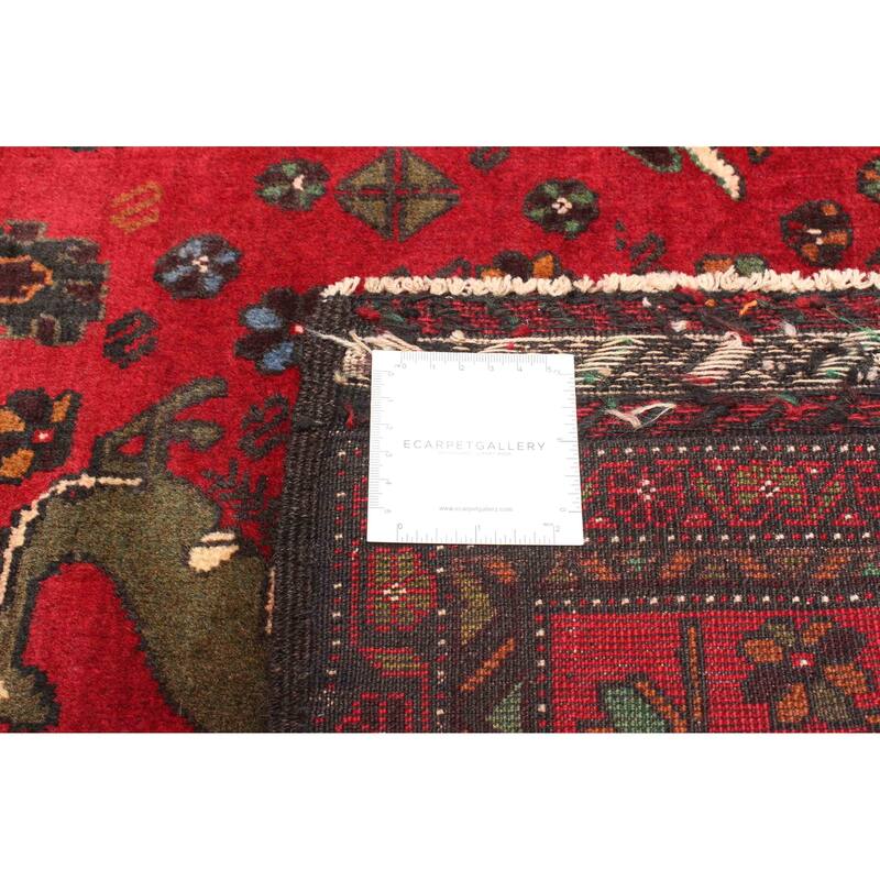 ECARPETGALLERY Hand-knotted Teimani Dark Red Wool Rug - 3'9 x 6'5