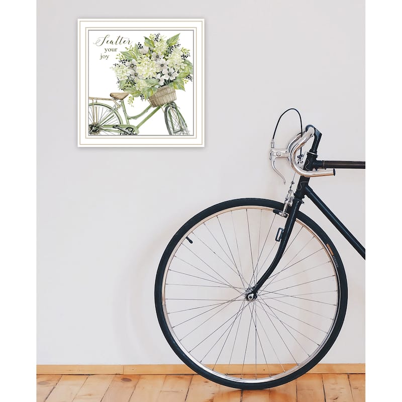 TrendyDecor4U Contemporary "SCATTER YOUR JOY WITH FLOWERS" Framed Print Wall Art