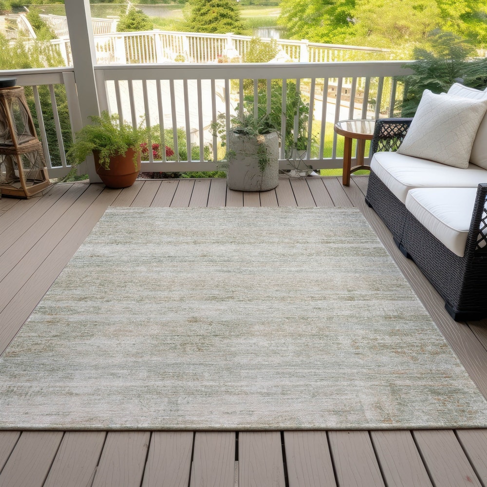 Machine Washable Indoor/Outdoor Watercolor Ombre Chantille Rug
