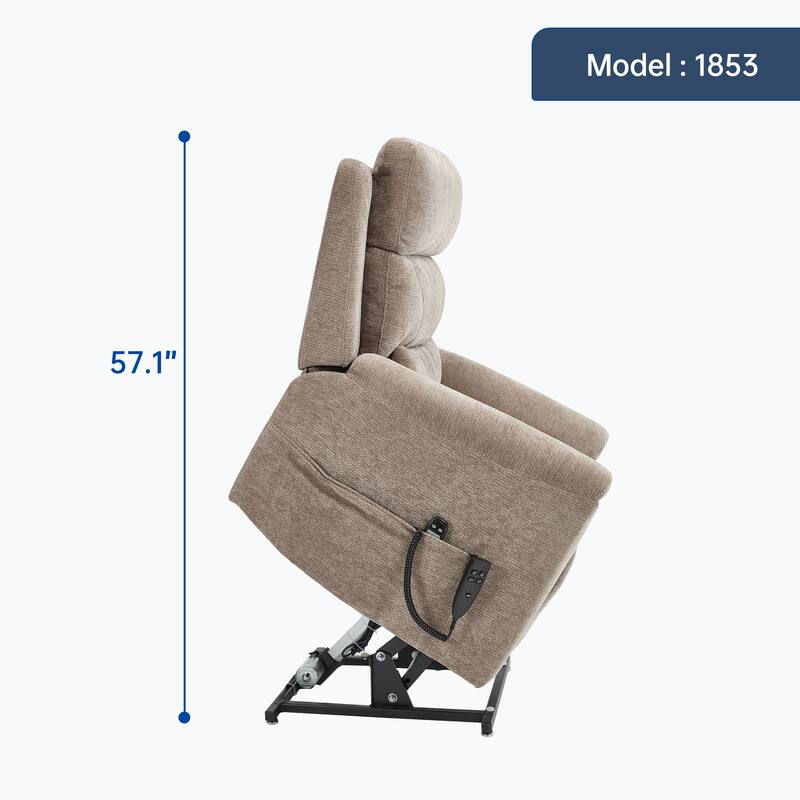 350 Lbs Leatherair Power Lift Recliner Chair,Heavy Duty Motion Mechanism With 8-Point Vibration Massage And Lumbar Heating