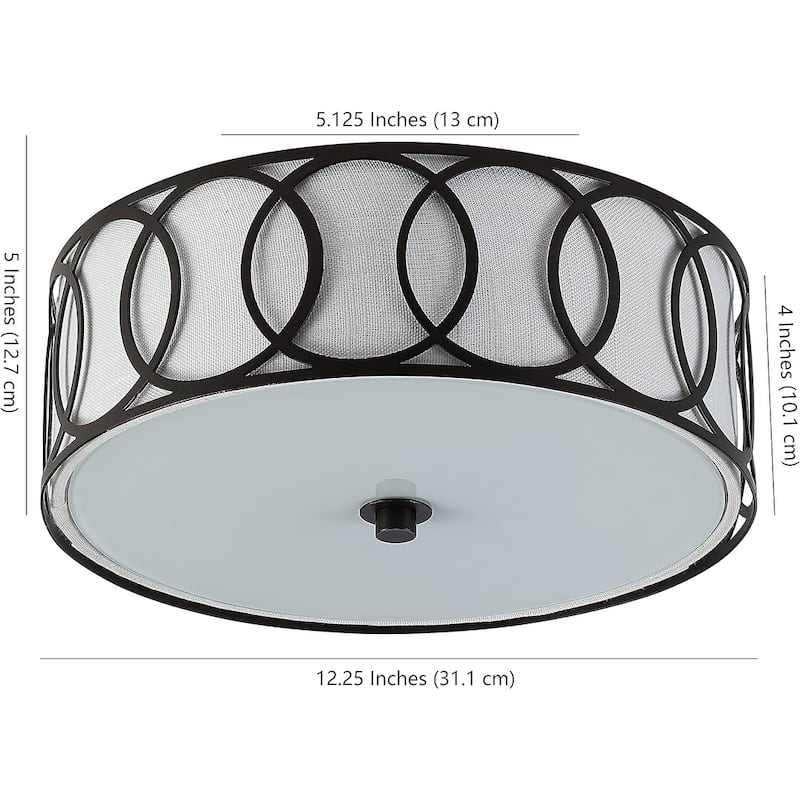 2-light ceiling light bronze stairwell light metal flush mount light
