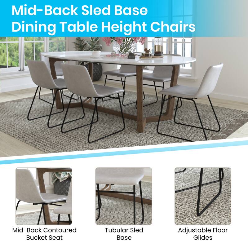 18 Inch Indoor Dining Table Chairs, LeatherSoft Upholstery-Set of 2