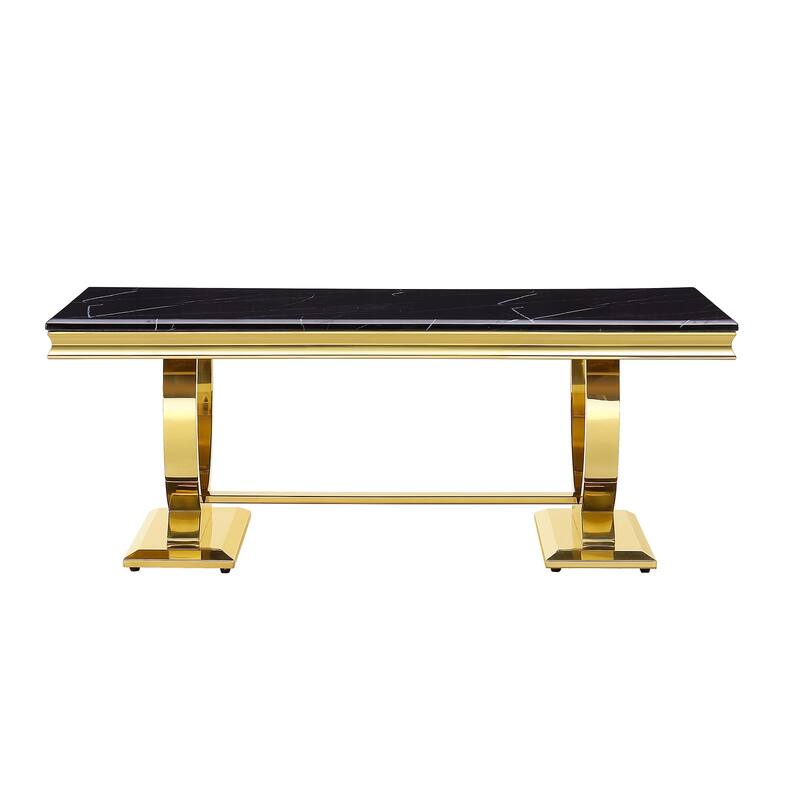 Luxury Circle Base Coffee Table 48 inches Rectangle Living Room Tea Table Sofa Coffee Table for Living Room