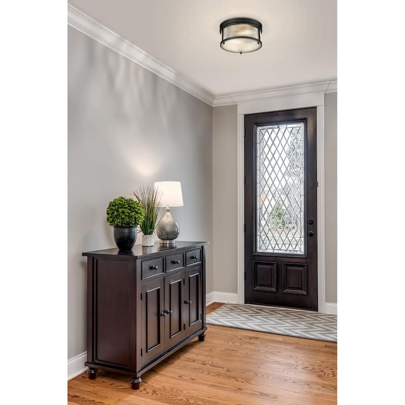 Z-Lite 7504FR13 Carnaby 2 Light 13" Wide Flush Mount Drum Ceiling