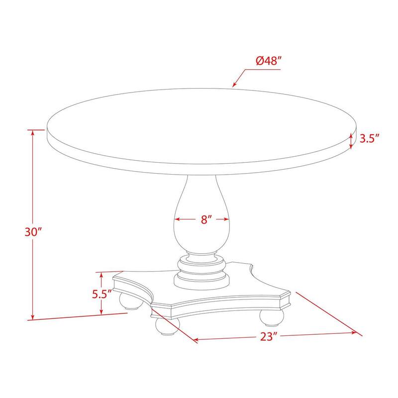 HomeStock 5-Piece Round Natural Oak Finish Solid Wood Top Dining Table with 4 Parson Chair
