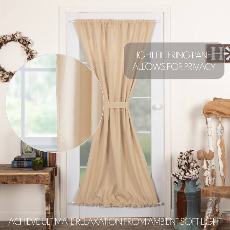 Farmhouse Curtains VHC Cotton Burlap Door Panel Rod Pocket Solid Color - Door Panel 72x40 - Door Panel 72x40