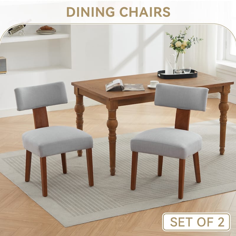 GDFStudio - Mariscat Fabric Wingback Dining Chairs（Set of 2）