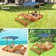 preview thumbnail 2 of 8, Costway Wooden Sandbox with Lid Cover Kids Outdoor Play Equipment Gift - Beige - See Details
