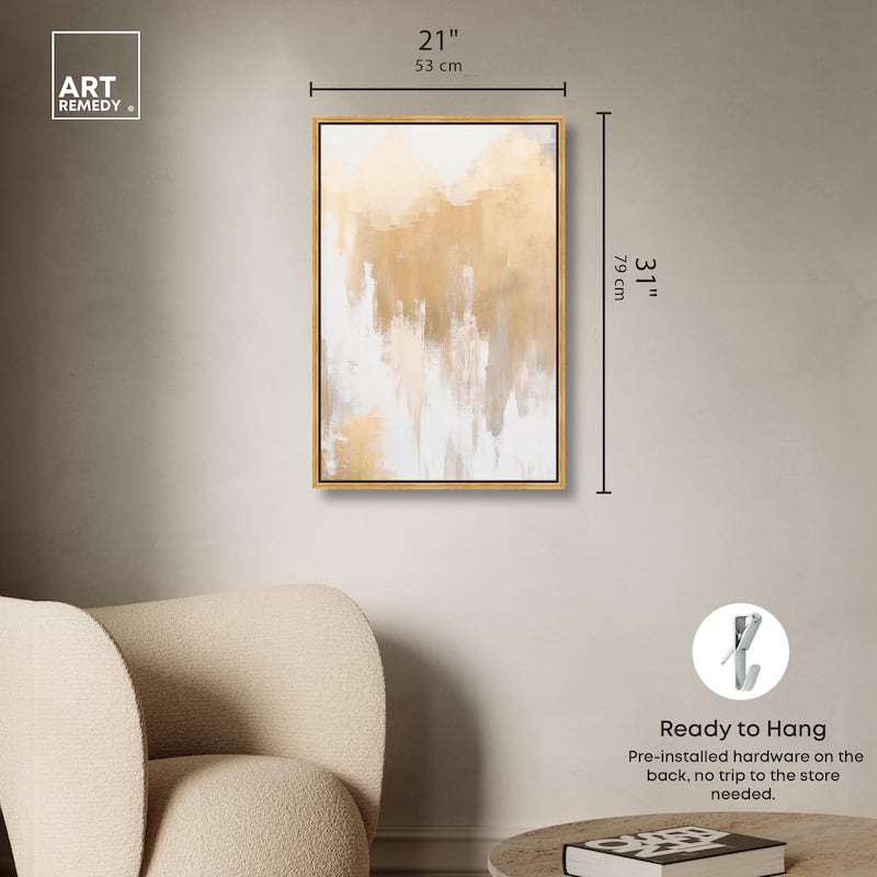 Soft Grey Glam Gold Canvas by Art Remedy