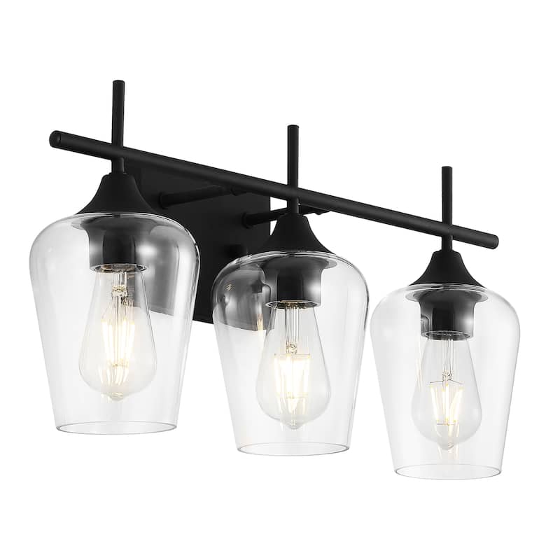 GetLedel 3-Light Dimmable Bathroom Vanity Light Wall Sconce with Clear Glass Shades