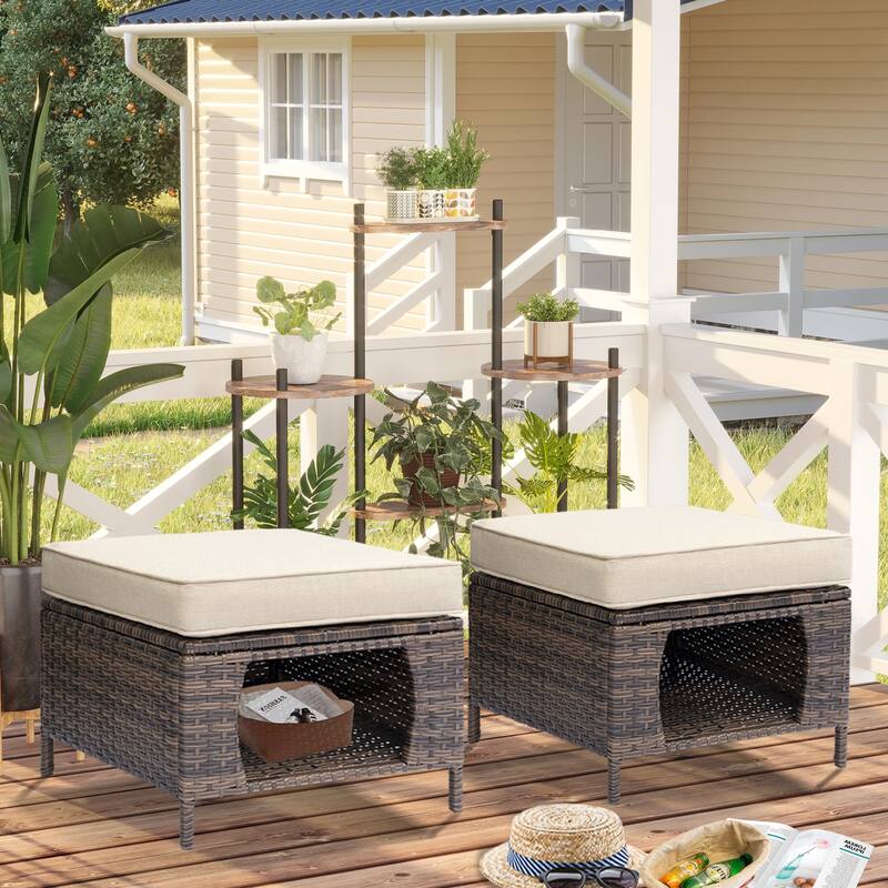 Outdoor Patio Furniture-Wicker Conversation Swivel Rocker Chairs Sets