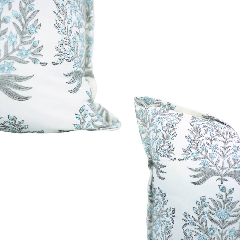 Fabdivine Handmade Block Print Cushion Cover Throw Home Décor Double Oxford Edges Pillow Case