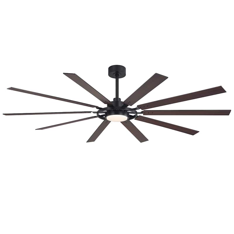 80/72/52/42-IN LED Ceiling Fan with Light Kit and Remote(5/10/12-Blade)