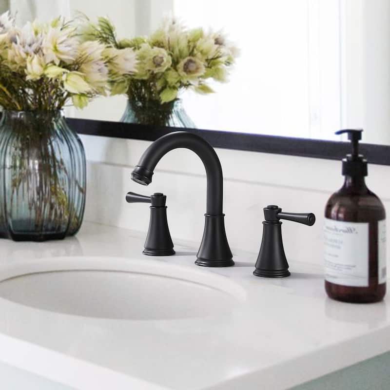 Solid Brass Widespread 2-Handles Bathroom Faucet