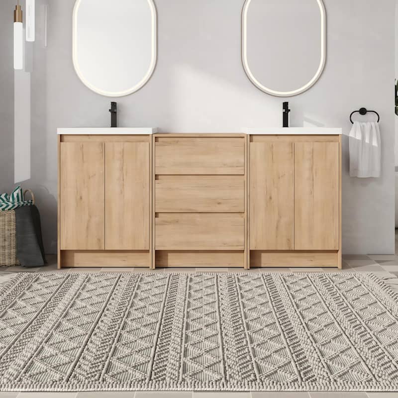 Malwee 48"/72" Bathroom Vanity with Sink, FreeStanding Vanity with Soft Close Door, Drawer and Adjustable Shelf
