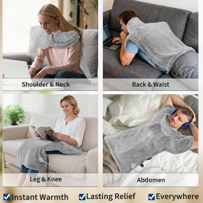 35"x24" Electric 2 Massaging Heating Pad for Back Neck Shoulders Pain Relief, Best Winter Gifts