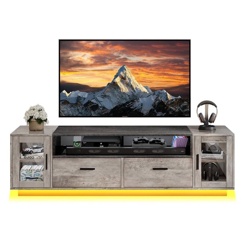 Modern TV Stands for 65/70 in TV Glass Door - 62 inches