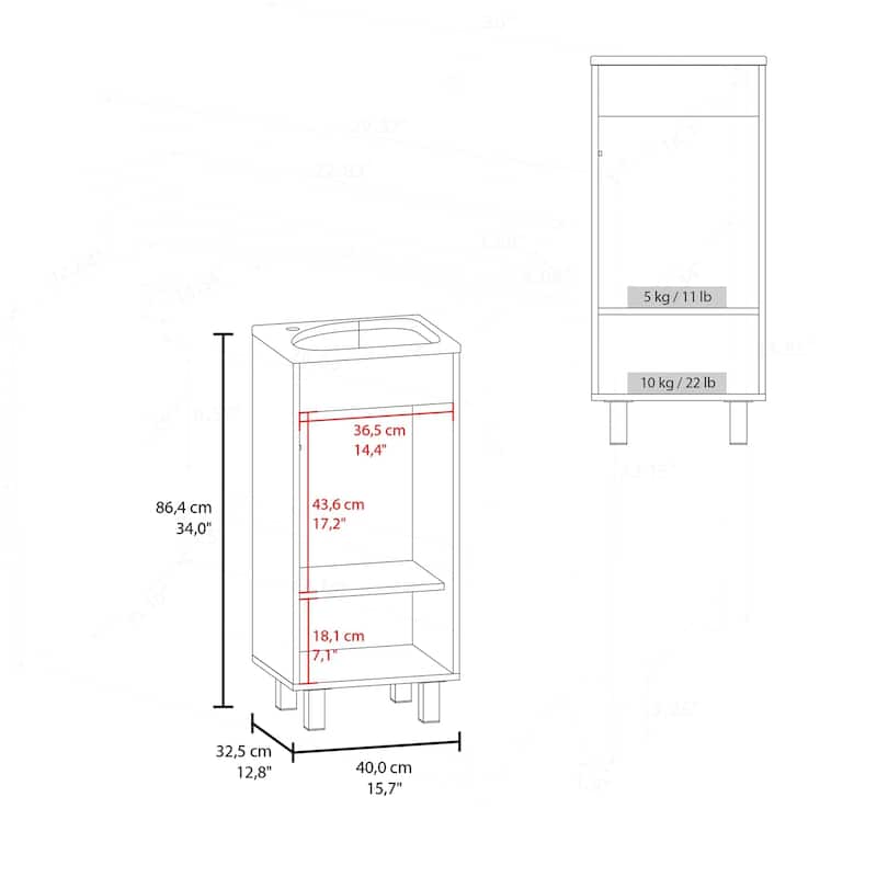 Compact and Stylish Bathroom Vanity with Integrated Sink