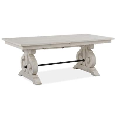 Magnussen Home Bronwyn Alabaster And Toasted Nutmeg Extendable Rectangular Dining Table - 40''W x 80''D x 30''H