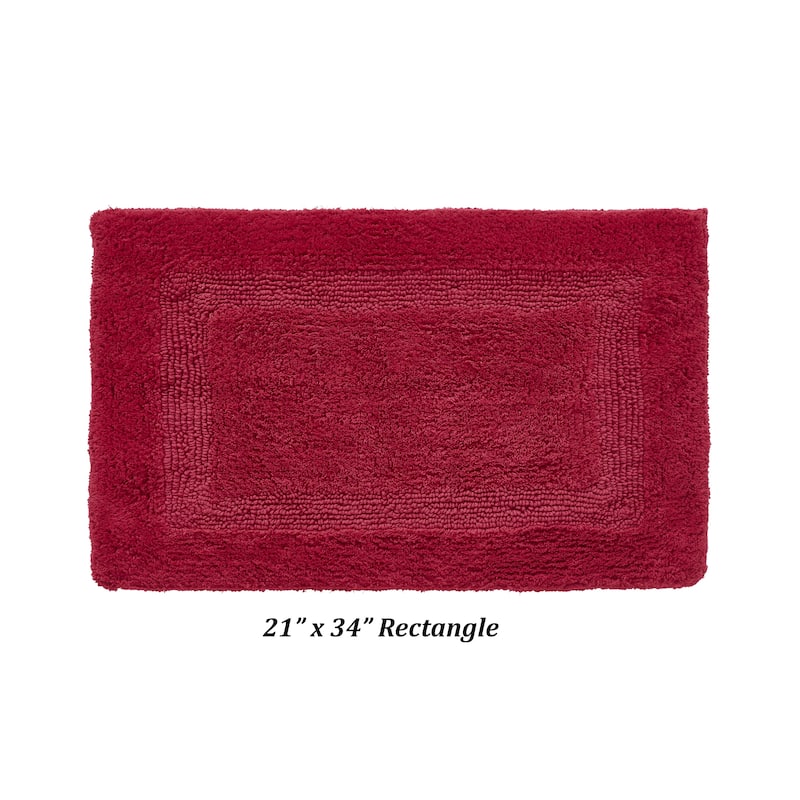 Better Trends Bath Rugs 100% Cotton Reversible Highly Water Absorbent Bathroom Rug for Shower, Sink, Bath Mats - Lux Collection