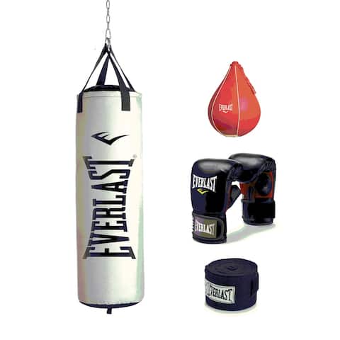 Everlast 70 LB Nevatear Heavy Bag Boxing Kit w/ Gloves, Hand Wraps, & Speed Bag