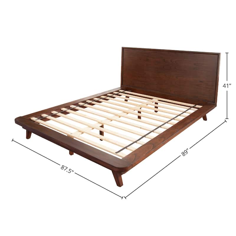 Alpine Furniture Gramercy Walnut Wood Platform Bed - King