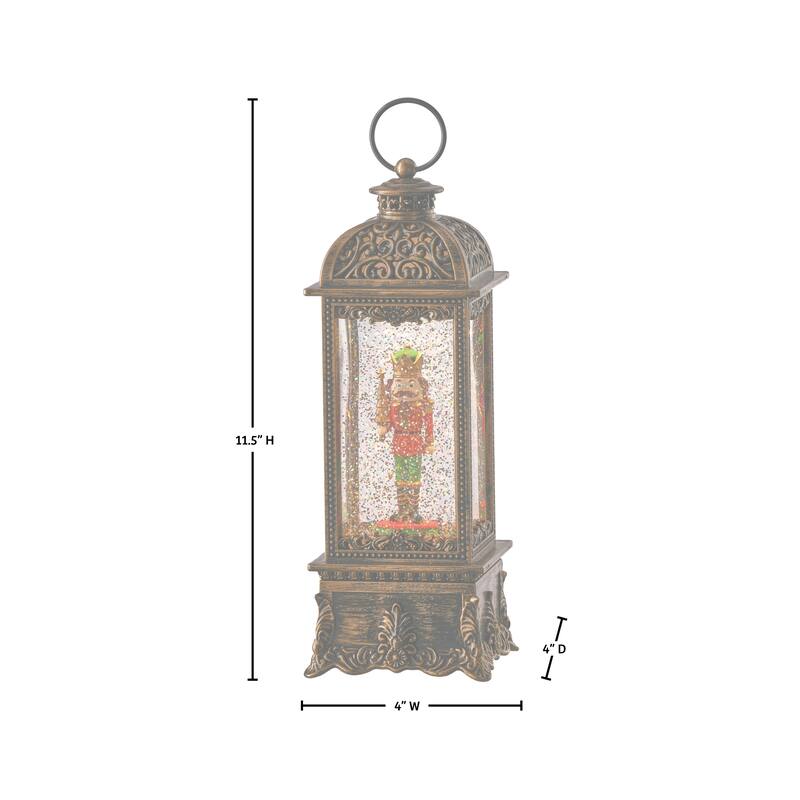 11.5" LED Battery Operated Timer Nutcracker Lantern With USB charging