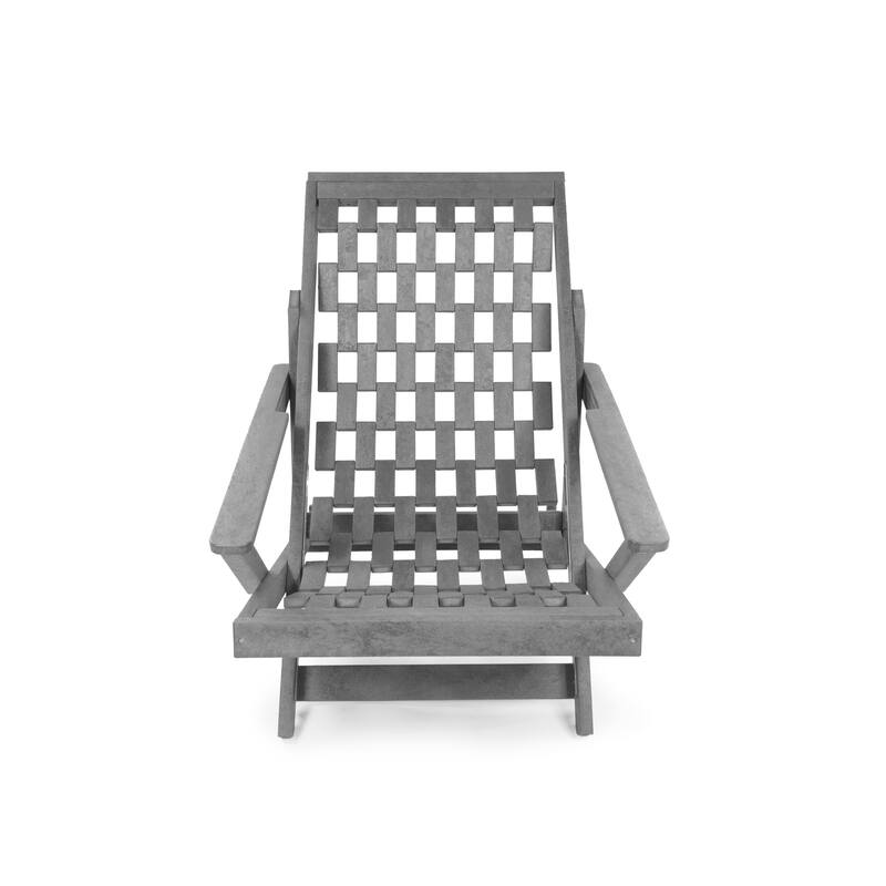 Aspen Fully Assembled All-Weather HDPE Outdoor Folding Lounge Chair with Removable Cushion