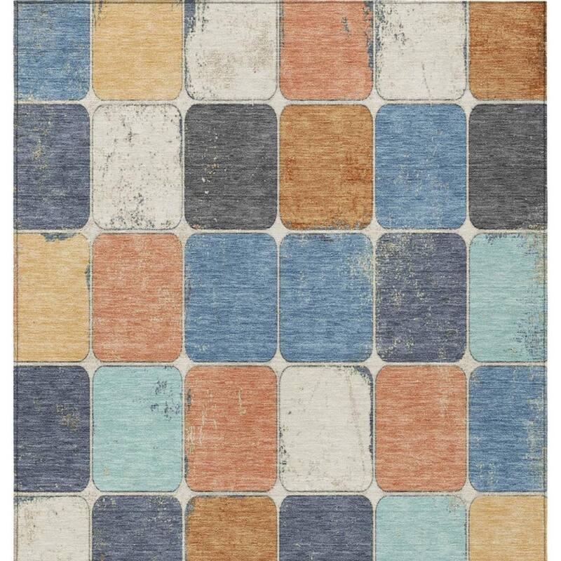 HomeRoots Geometric Transitional Rectangle Outdoor Rug