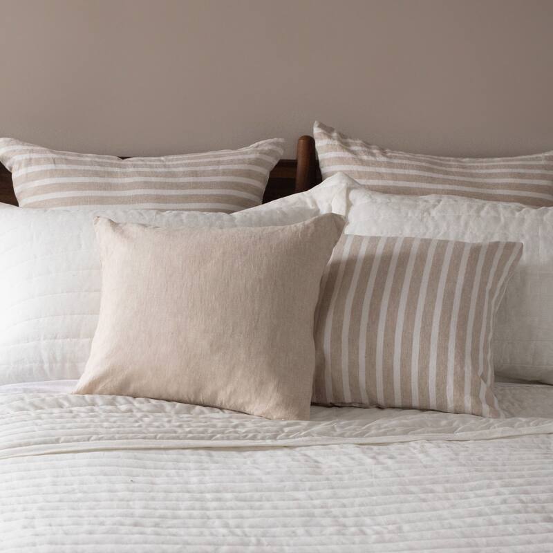 French Linen Pillow with Removable Sham by BOKSER HOME