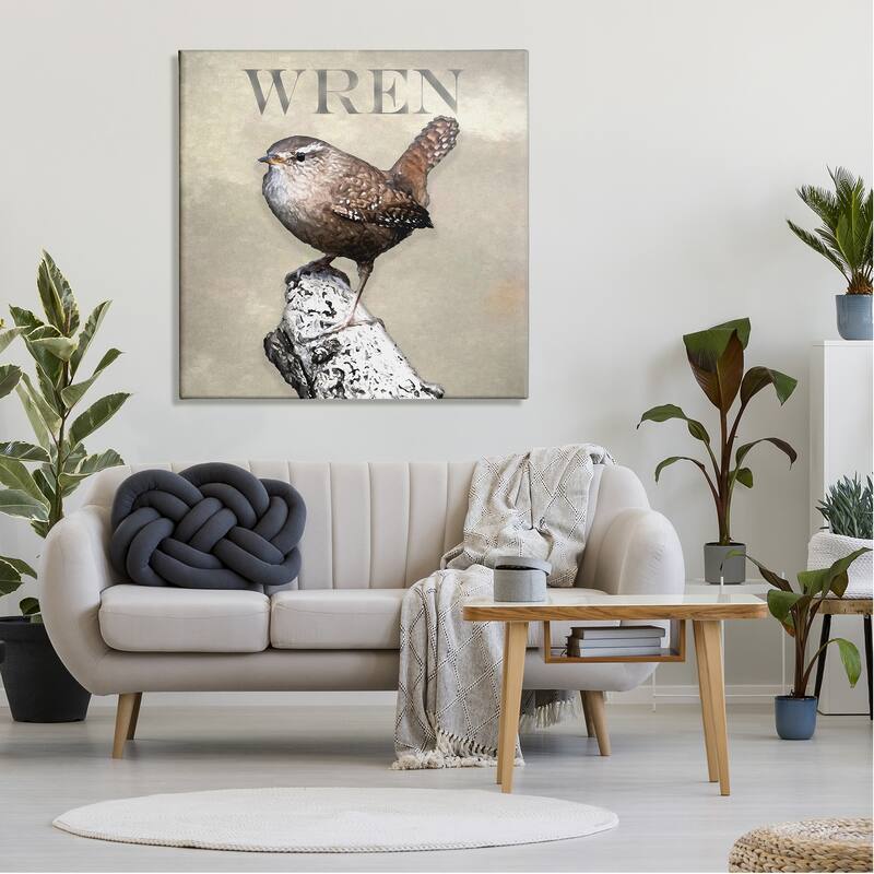 Stupell Wren Bird Standing Casual Nature Breed Typography Canvas Wall Art, Design by Alpenglow Workshop