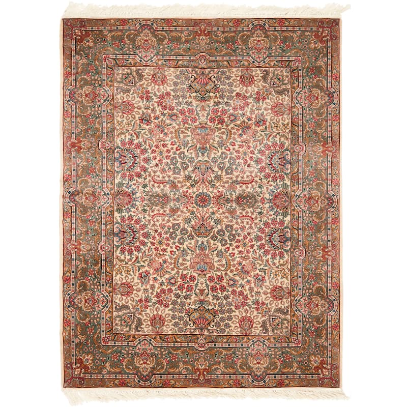 SAFAVIEH Asian Hand-knotted Felicidad Royal Kerman Ivory Wool Rug - 5' x 8' - Assorted