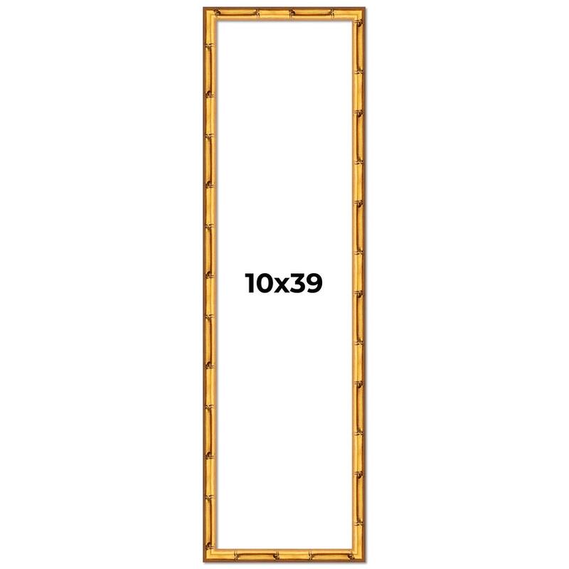 10x39 Frame Gold Bamboo Picture Frame Modern Photo Frame Includes UV Acrylic Shatter Guard Front Acid Free Foam Backing Board