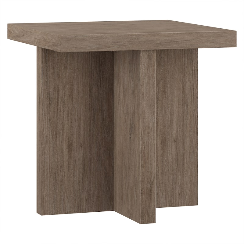 Elna 22" Wide Square Side Table - 22" Wide - Antiqued Gray Oak
