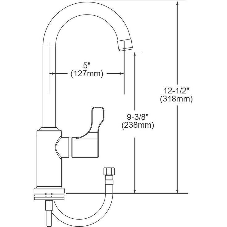 Elkay 1.5 GPM Single Hole Bar Faucet - Chrome - Chrome