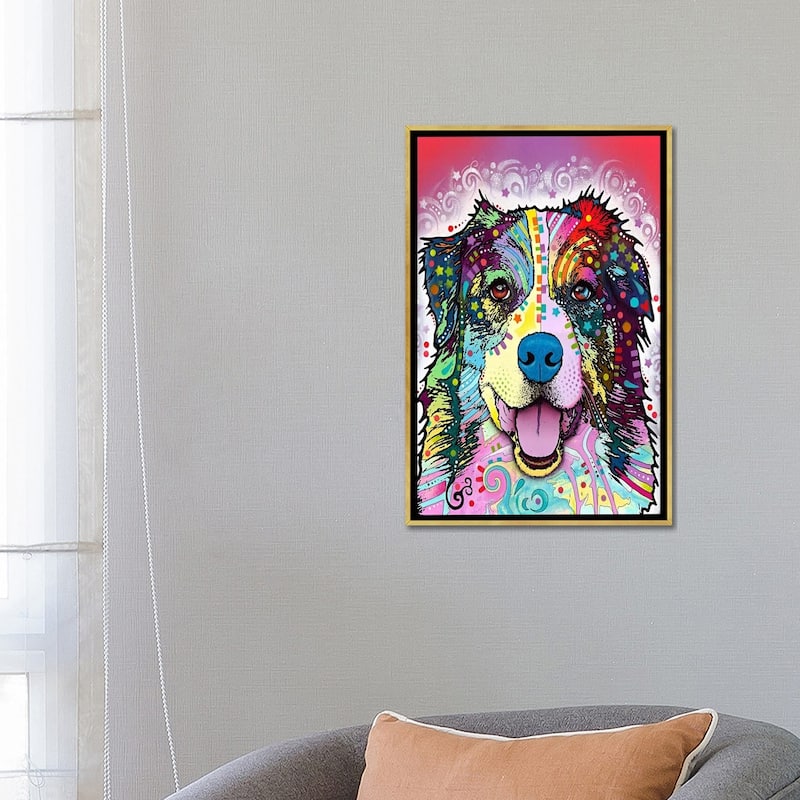 iCanvas "Australian Shepherd" by Dean Russo Framed Canvas Print