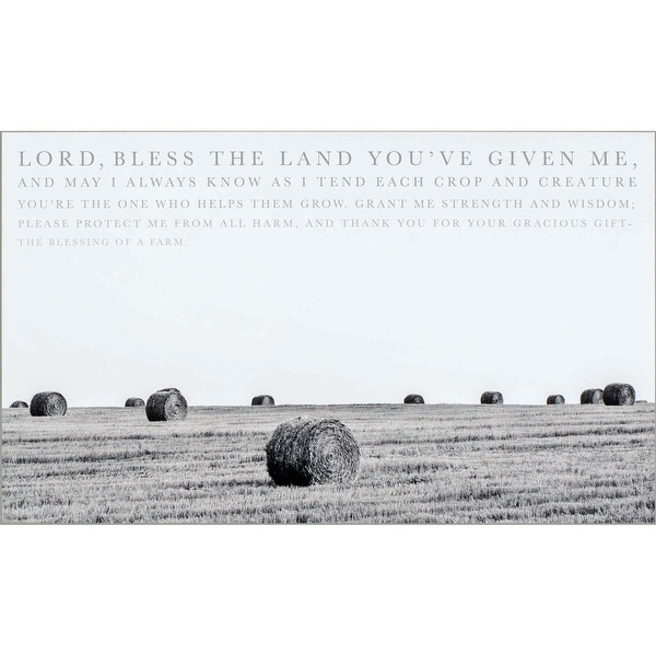 20" White and Black Farmer's Prayer Themed Rectangular Wall Plaque - N/A