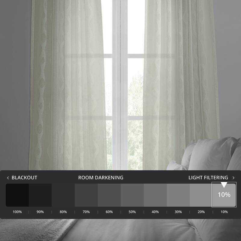 Exclusive Fabrics Vega Patterned Linen Sheer Curtain (1 Panel)