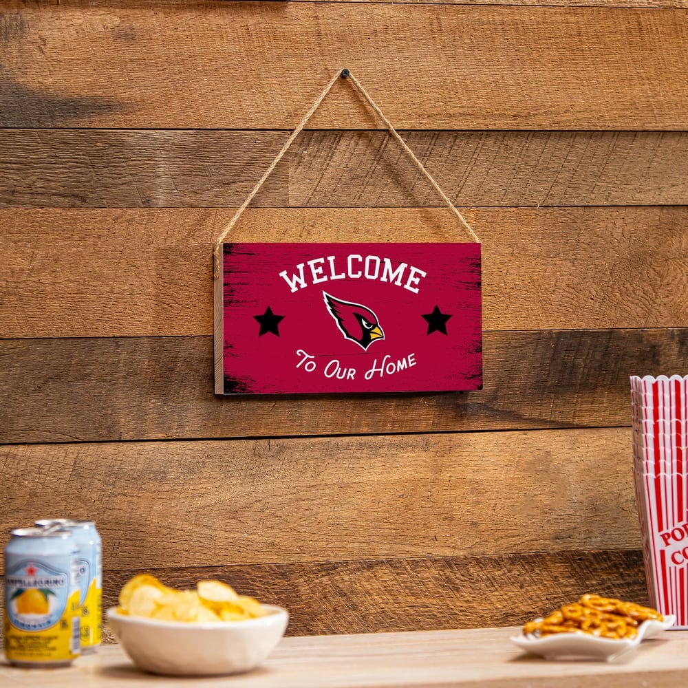Arizona Cardinals Wooden Door Decor Wall Sign - Multi-Color