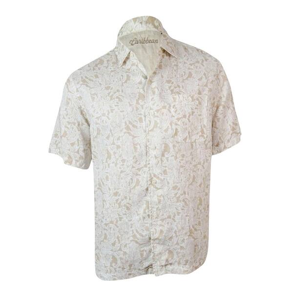 Shop Caribbean Men S Martinique Collection Printed Linen Shirt