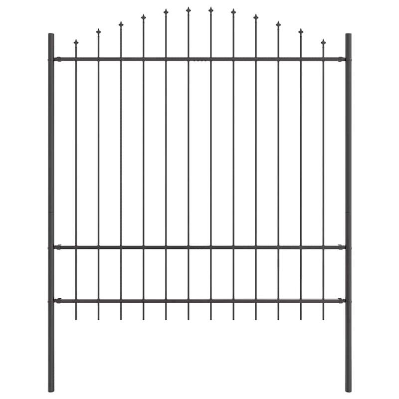 vidaXL Garden Fence Grey Powder-Coated Steel