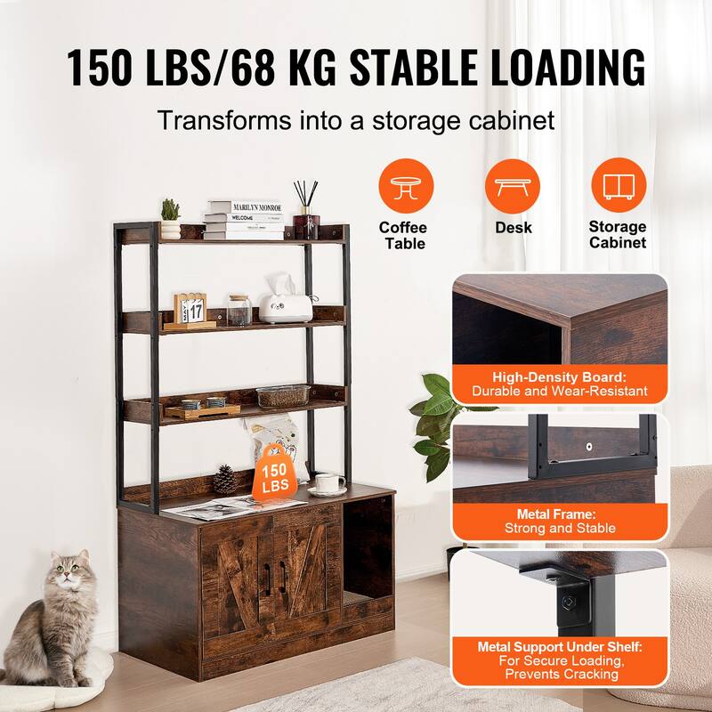 Cat Litter Box EnclosureLarge Cat House Cabinet Hidden Fit Most Litter Box