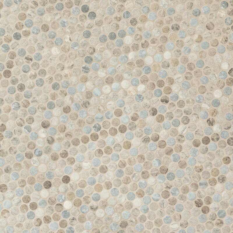 Ackland AKM-G-12X12PR-CA 12" x 12" Glass Penny Floor and Wall Mosaic - Blush Veil