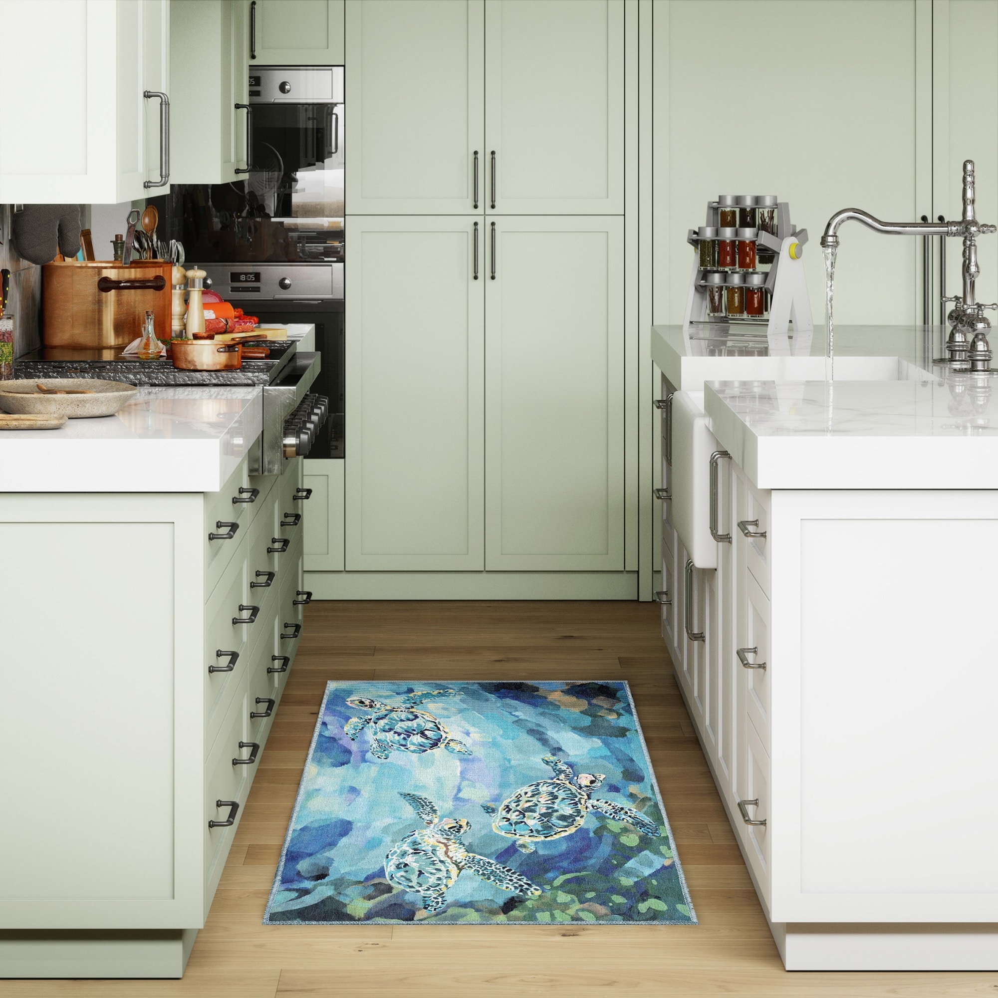 Lush Decor Impressions Seaturtles Indoor/Outdoor Mat